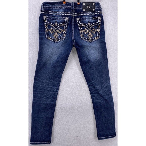 Miss Me Womens Signature Rise Skinny Jeans Embellished Pockets Blue Size 29 - Picture 2 of 16